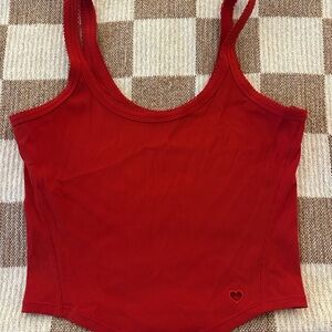 lululemon athletica Red Ribbed Tank Top